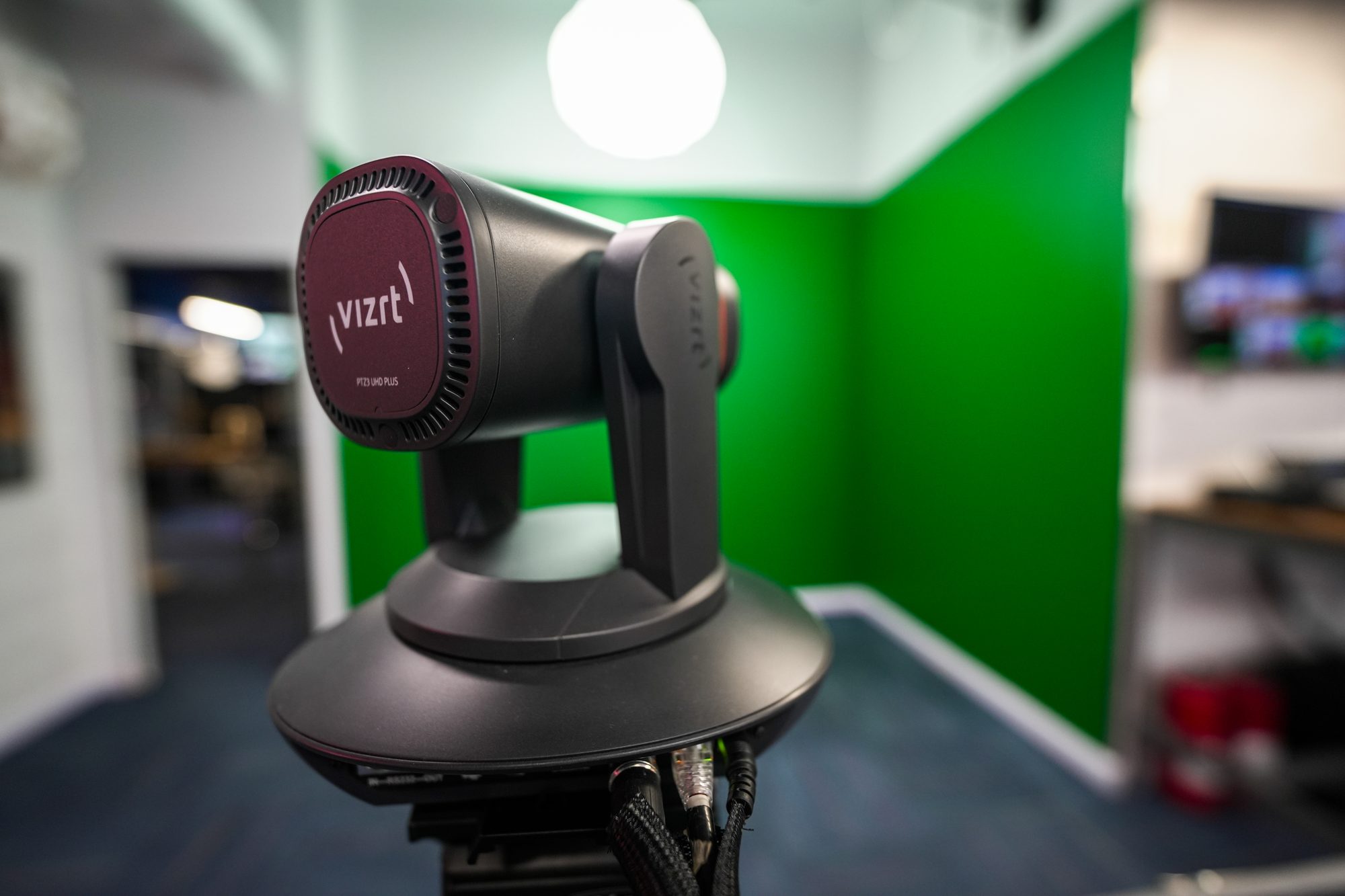 A PTZ head against the cyclorama, tracked and repeatable